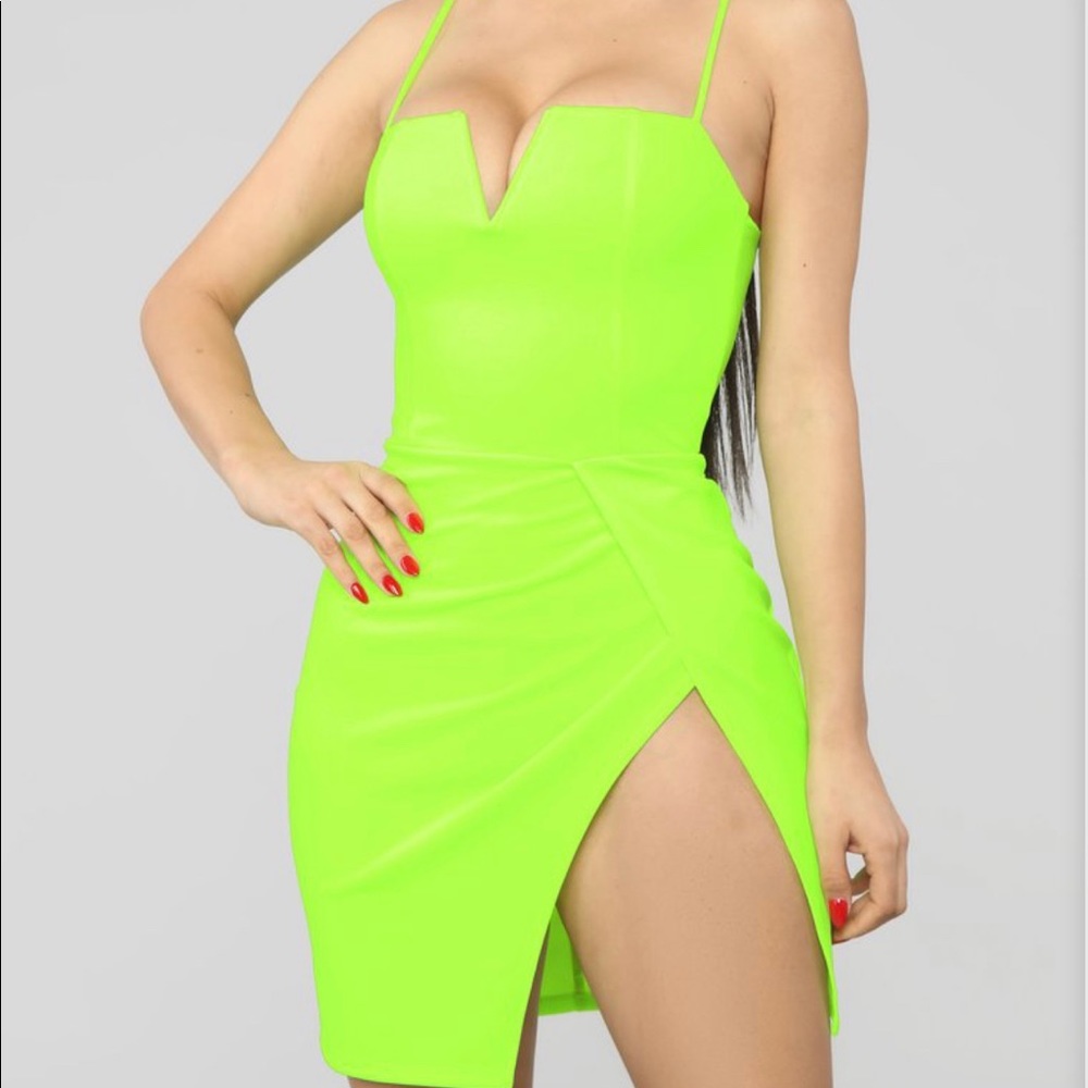 Fashion Nova Lime green dress